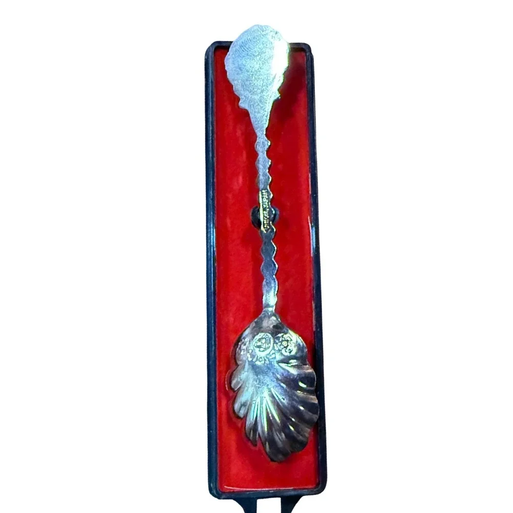 Vintage North Carolina Souvenir‎ Spoon Shell Bowl Enamel Tar Heel State Japan